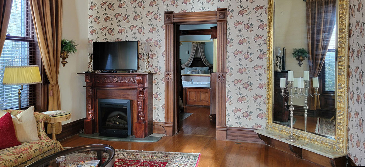 Parlor view to bedroom